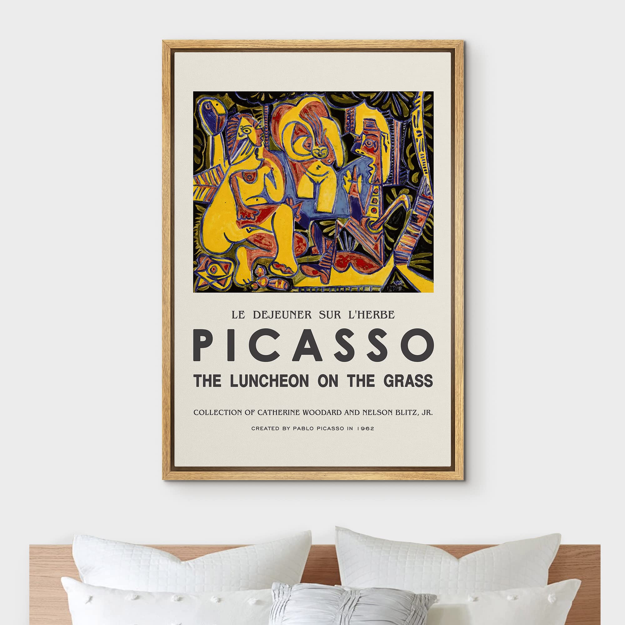 Amazon.com: IDEA4WALL Framed Canvas Print Wall Art Lunch on the